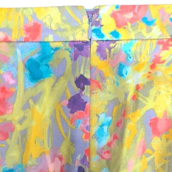 J. Crew Skirt Women's Size 4 The Yellow Pencil Multicolor Zip Closure - Picture 4 of 5